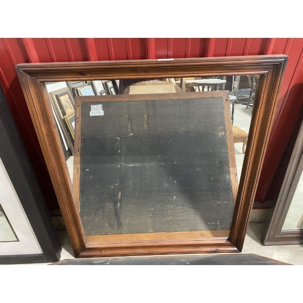 WOODEN MIRROR - 44.5 X 40 IN