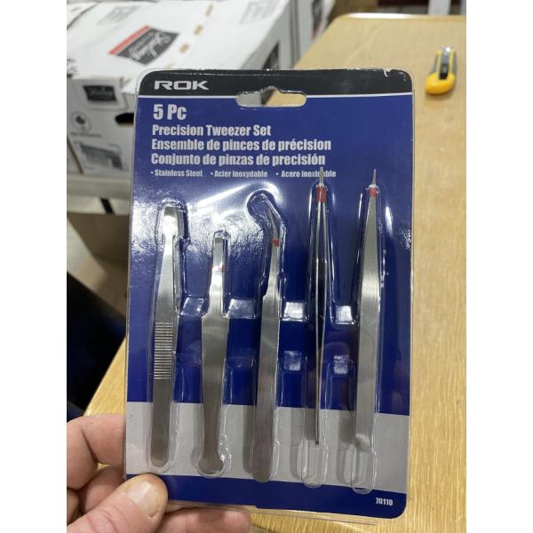 5 OF 5 PC TWEEZER SET