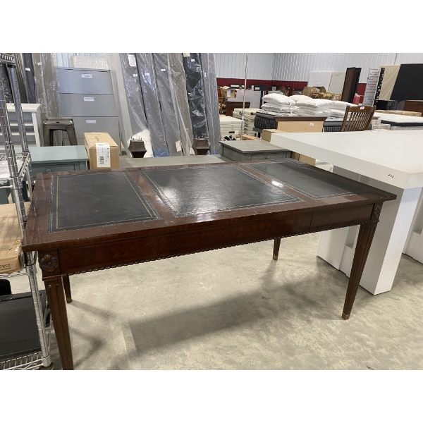 63IN X 33IN 6 DRAWER KITCHEN TABLE- HAS EXTENDERS ON EACH END