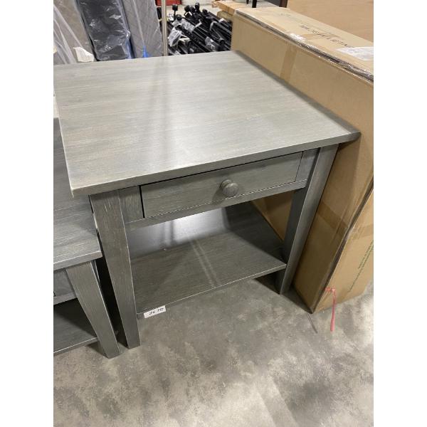 24IN X 24IN MODERN END STAND WITH DRAWER- GREY IN COLOUR