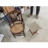 Image 1 : ANTIQUE CHAIR AND STOOL