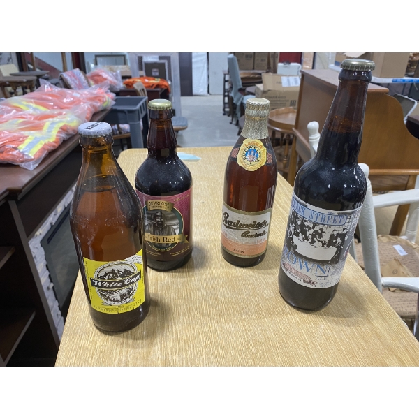 4 ANTIQUE BOTTLES OF BEER