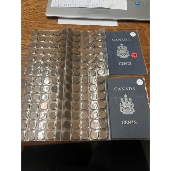 2 BOOKS ASSORTED QUEEN ELIZABETH CANADIAN PENNIES