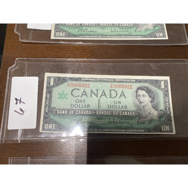 1967 CANADIAN 1 DOLLAR BILL