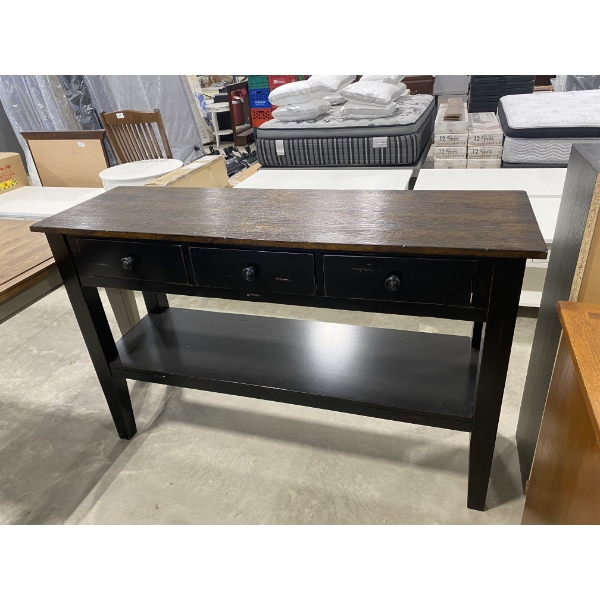 57 INCH 3 DRAWER SOLID SOFA TABLE- VERY NICE PIECE 