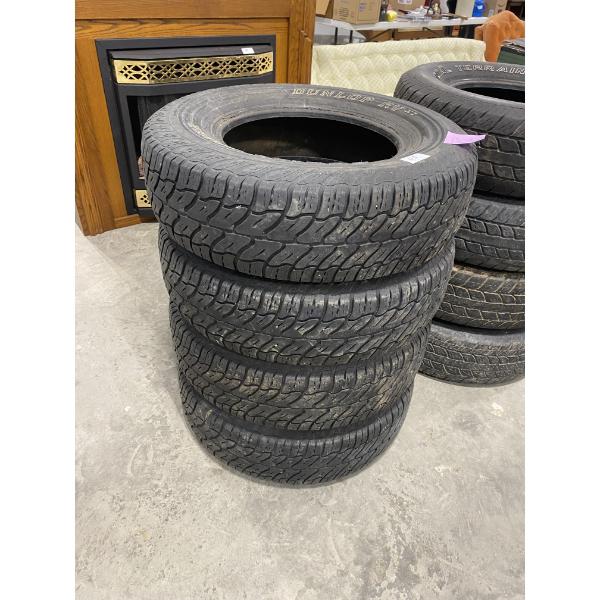 SET OF 4 235/75R16 DUNLOP TIRES- 2 ARE ON RIMS AND 2 ARE JUST THE TIRES