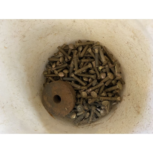 BUCKET OF APPROX. 120 OF 2 X 3/8 INCH CARRIAGE BOLT