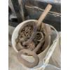 Image 1 : BUCKET OF ASSORTED CHAIN, PINS, OTHER STEEL PIECES