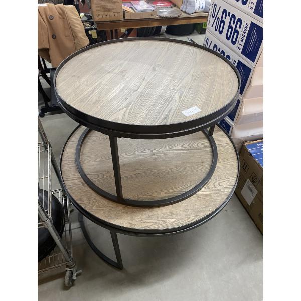 PAIR OF MODERN SIDE TABLES - ONE IS 36 INCH AND OTHER IS 28 INCH 