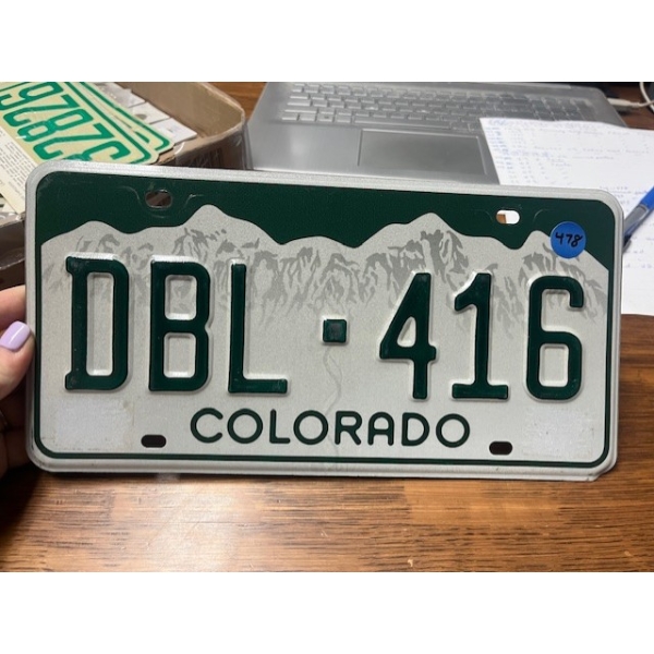 COLORADO LICENCE PLATE