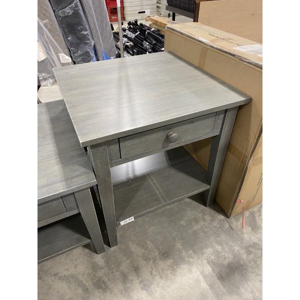 24IN X 24IN MODERN END STAND WITH DRAWER- GREY IN COLOUR