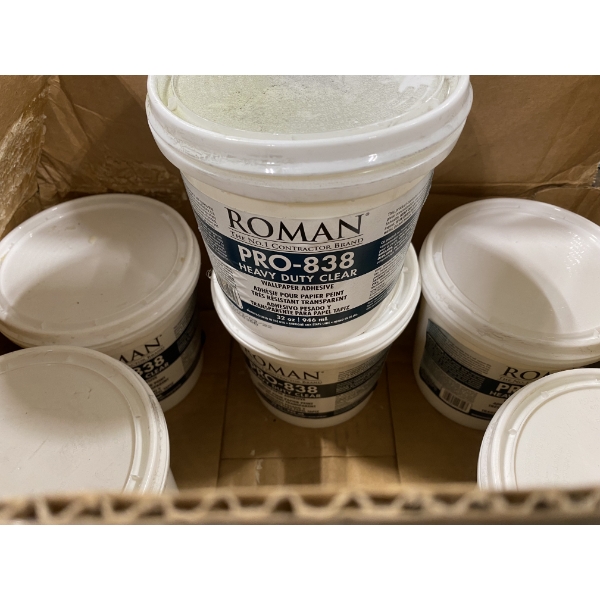 6 TUBS OF HEAVY DUTY CLEAR WALLPAPER ADHESIVE - 946 ML