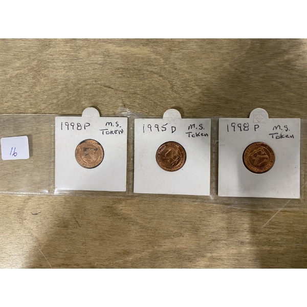 3 PCS OF US 1 CENT TEST TOKENS