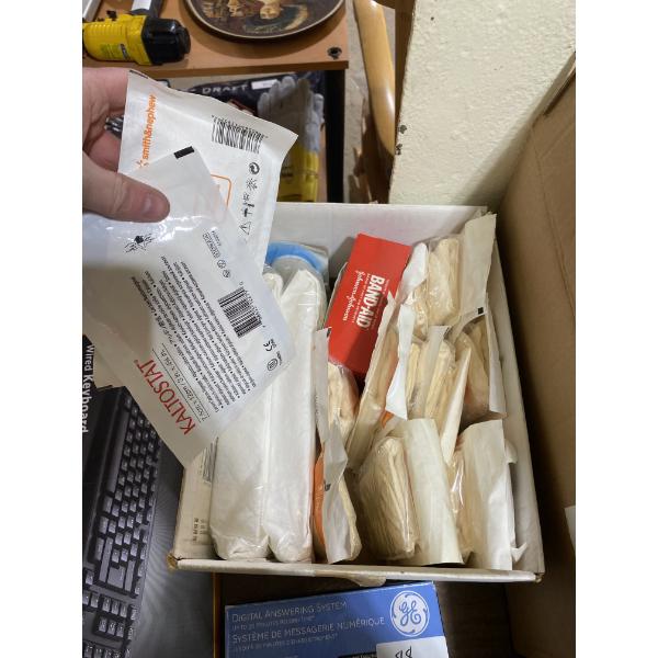 BOX LOT OF BAND-AIDS AND GUASE