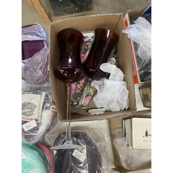 2 GLASS CANDLE HOLDERS