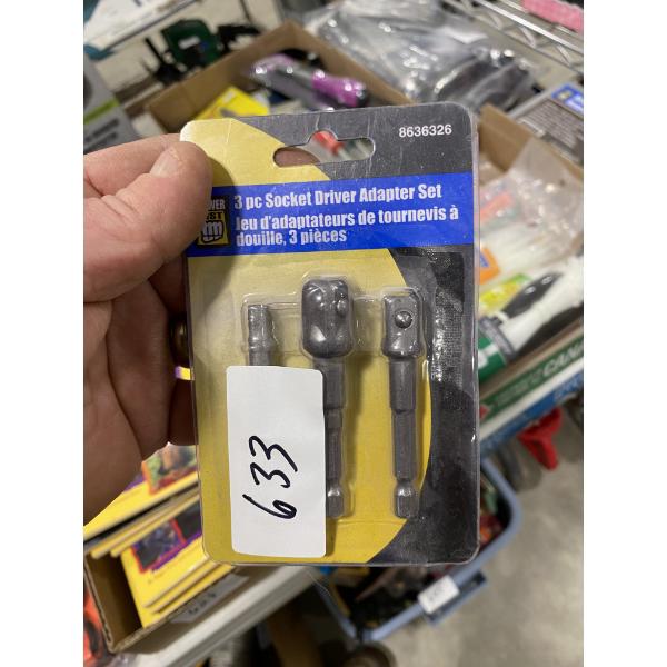 3 PC SOCKET DRIVER ADAPTER SET 