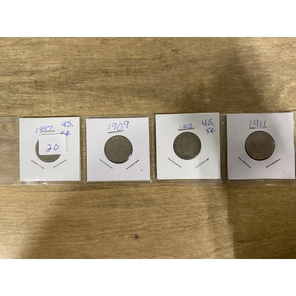 4 PCS OF US U NICKELS