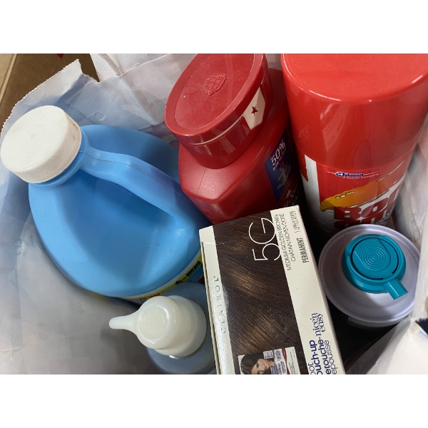 BAG OF SHAMPOO AND CLEANERS