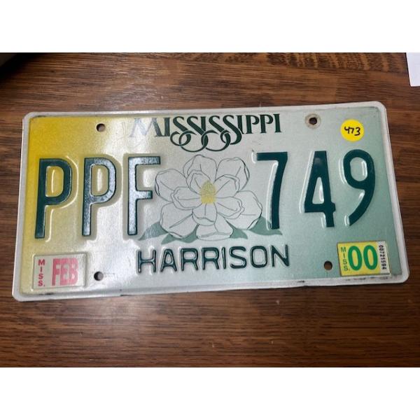 MISSISSIPPI LICENCE PLATE