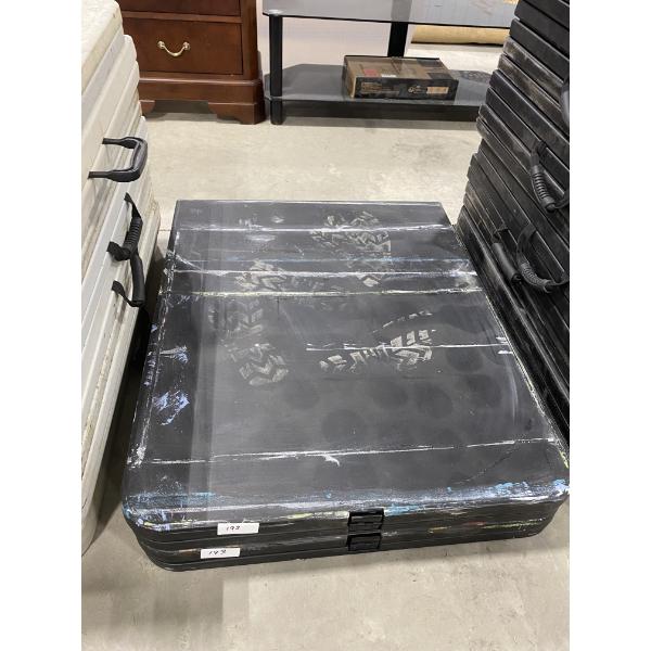 6 FOOT BLACK FOLDABLE TABLE- HAS PAINT MARKS