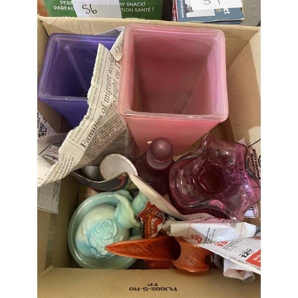 BOX LOT OF ASSORTED PCS OF GLASS