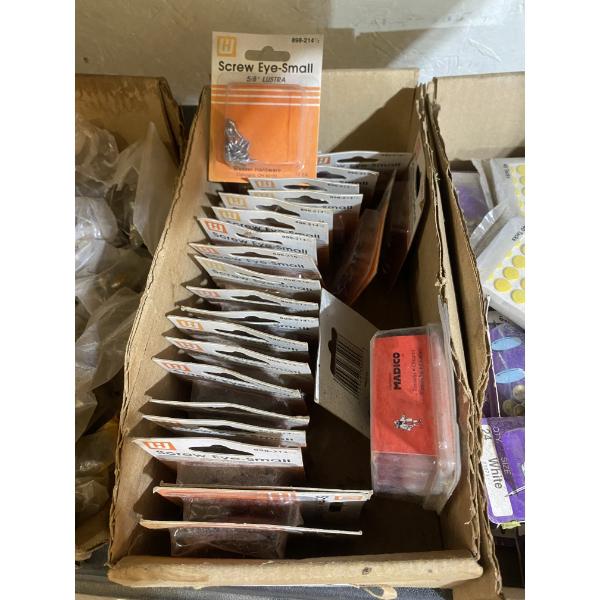 BOX OF SMALL EYE SCREWS