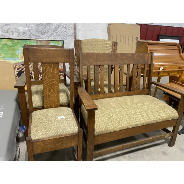 3 ANTIQUE CHAIR AND LOVESEAT