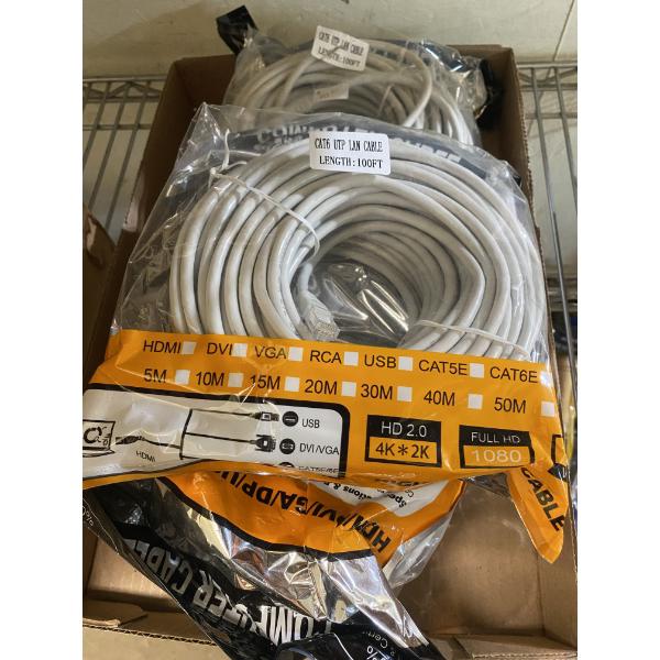 3 BUNDLES OF 100 FT COMPUTER CABLE