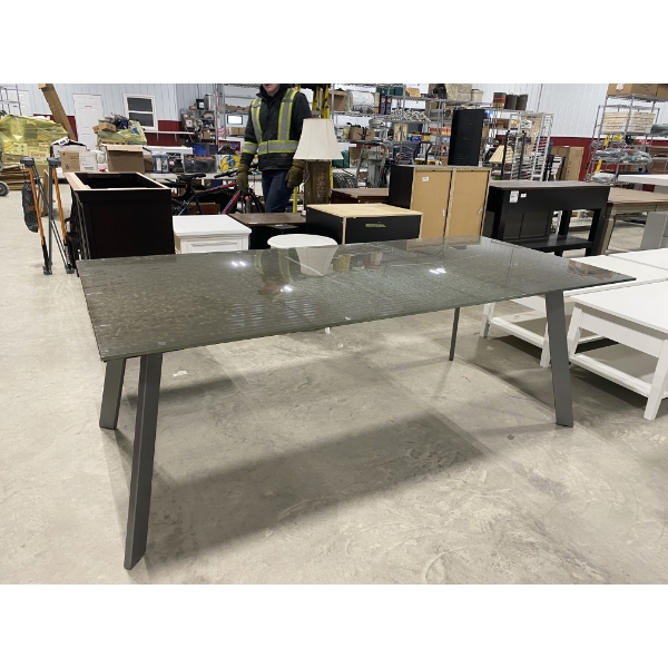 84IN X 39 INCH GLASS TOP MODERN TABLE