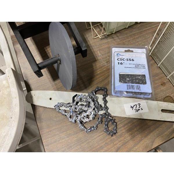 18 INCH CHAIN SAW BLADE WITH CHAIN AND EXTRA CHAIN