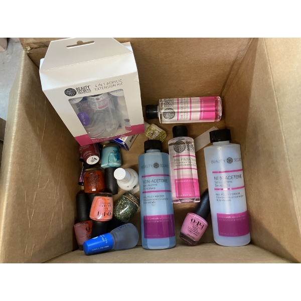 BOX OF NAIL POLISH AND THINER