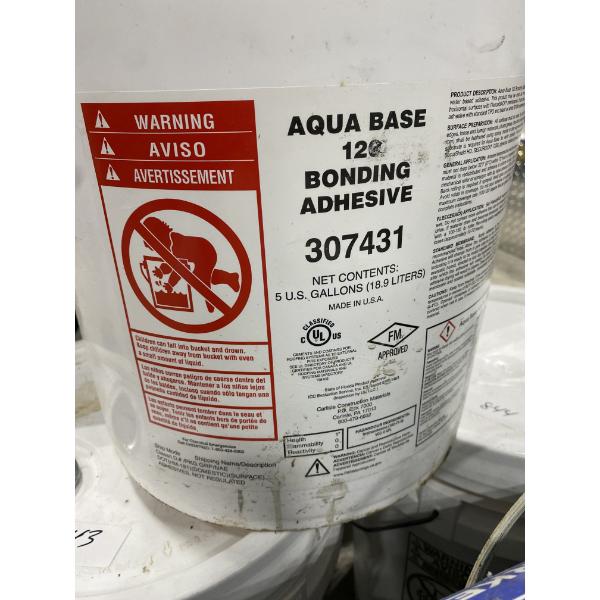 5 GALLONS OF AQUA BASE BONDING AND ADHESIVE