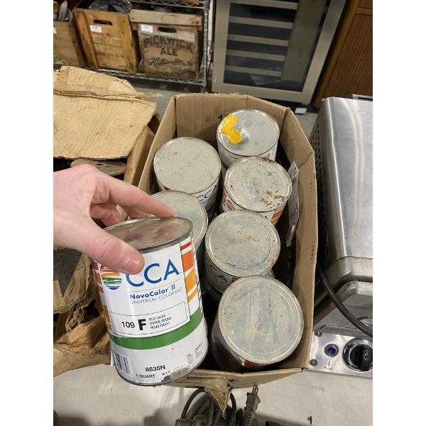 APPROX. 12 CANS OR ASSORTED COLORED PAINT