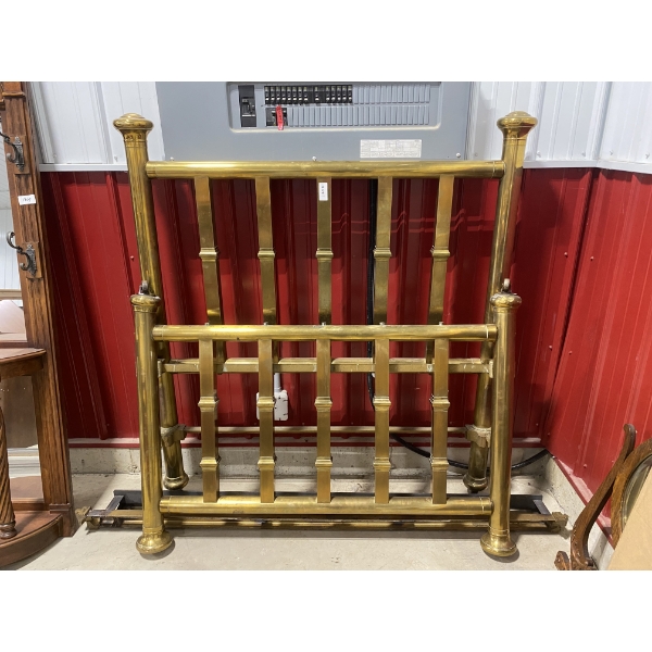 FULL SIZE VERY RUGGED BRASS BED FRAME - COMPLETE