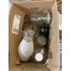 Image 1 : BOX LOT OF ASSORTED GLASS JARS, BOTTLES ETC