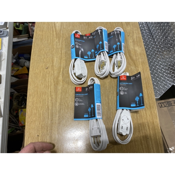 5 OF 6.5FT EXTENSION CORDS