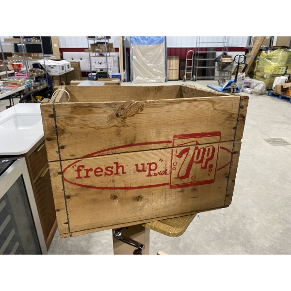 WOODEN BOX LOT OF ASSORTED GLASS