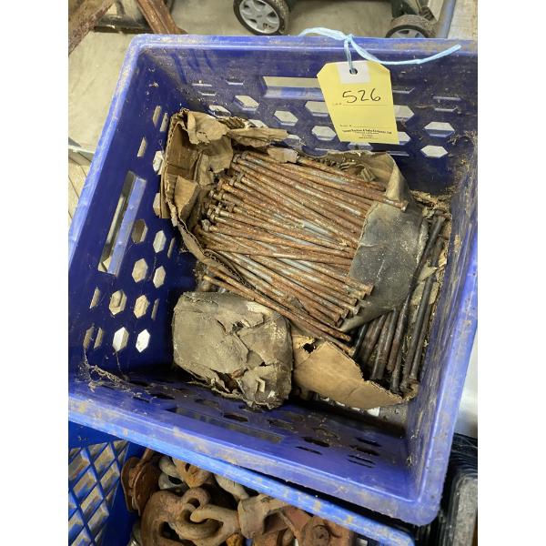 BOX LOT OF ASSORTED 7 INCH BOLTS