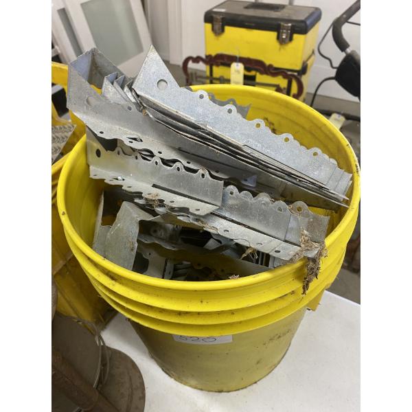 BUCKET OF ASSORTED FLOOR JOIST BRACKETS