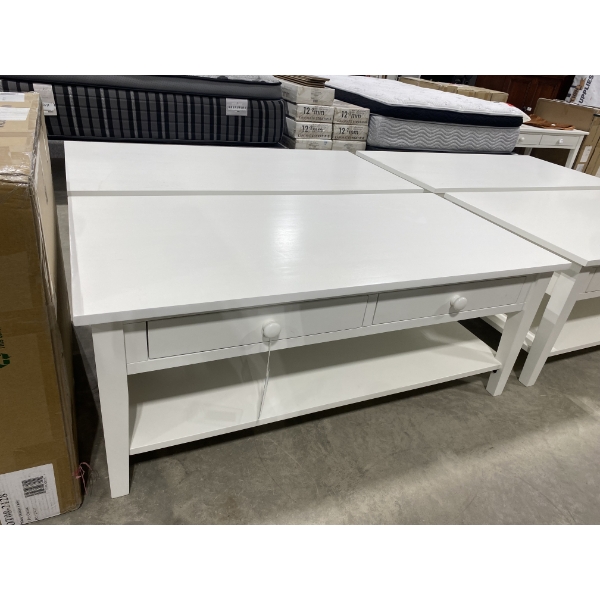 48 INCH MODERN COFFEE TABLE WITH 2 DRAWERS