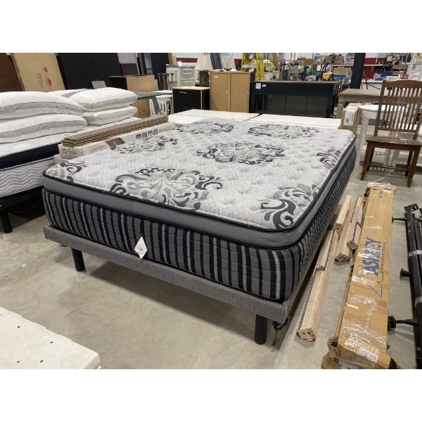 QUEEN SIZE BRAVURA MATTRESS WITH PLATFORM BED FRAME- HAS USB CHARGER PORTS IN BED FRAME