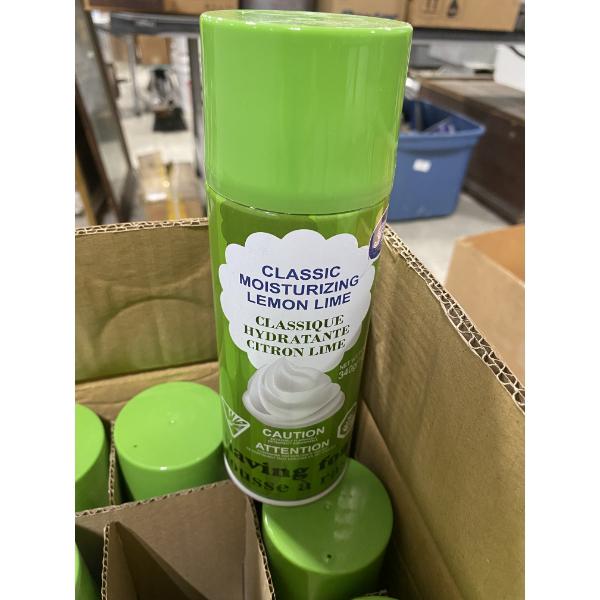 12 CANS OF LEMON-LIME SHAVING CREAM