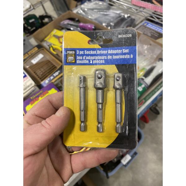 3 PC SOCKET DRIVER ADAPTER SET
