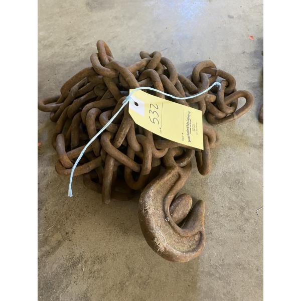 APPROX. 10 FT 1/2 INCH CHAIN WITH 1 HOOK