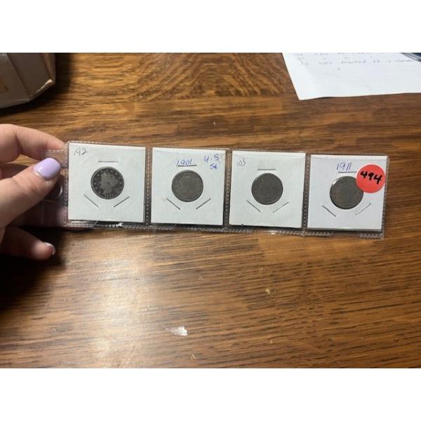 4 PCS ASSORTED U.S. NICKELS 