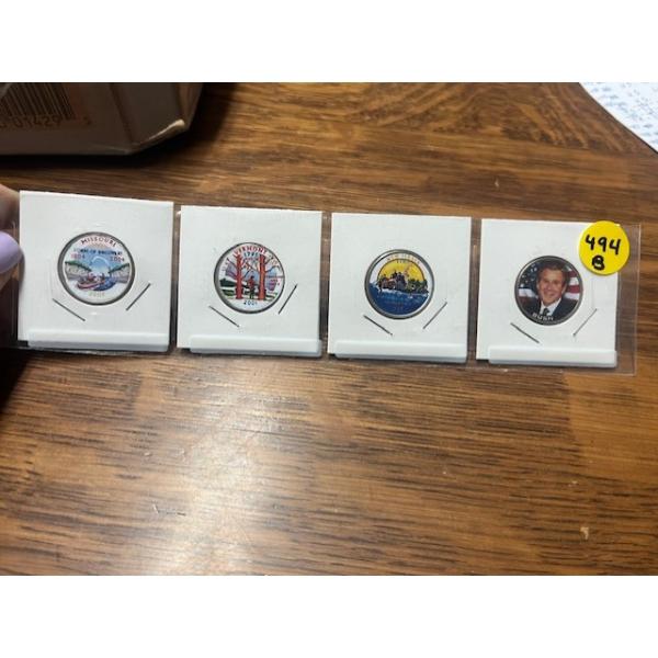 4 PCS U.S. COLOURED STATE QUARTERS