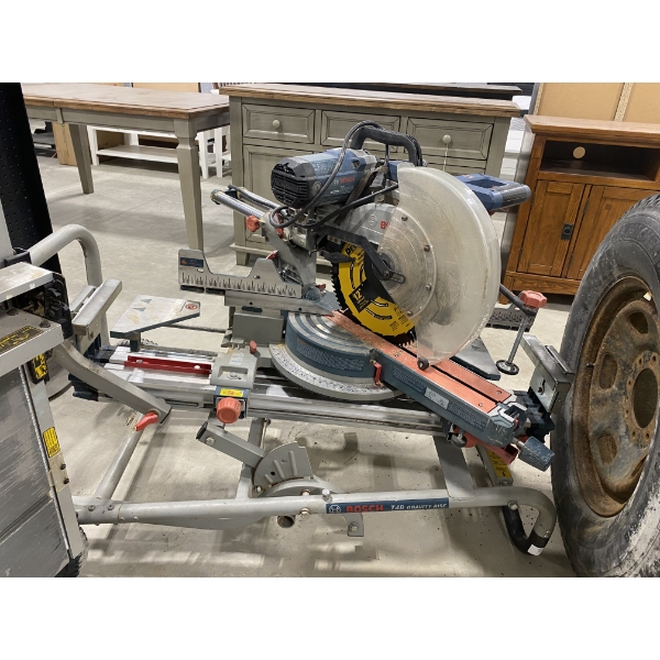 BOSCH 12IN CHOP SAW WITH FOLDABLE BOSCH STAND