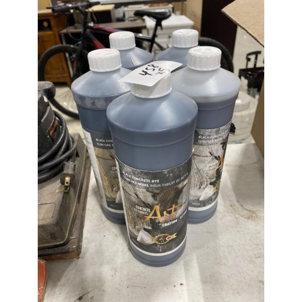 5 BOTTLES OF BLACK CONCRETE DYE 