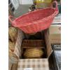 Image 1 : BOX LOT OF BASKETS AND A GREEN CANDY JAR WITH COVER