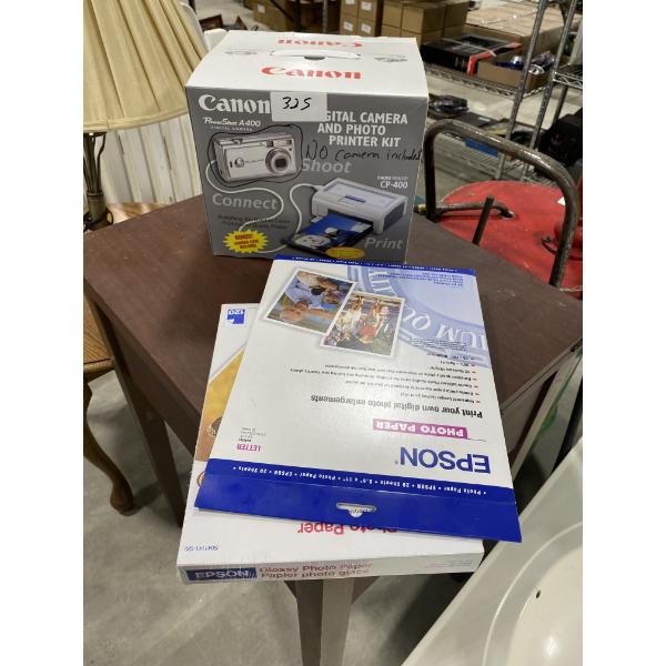 CANNON DIGITAL CAMERA AND PRINTING KIT WITH PAPER